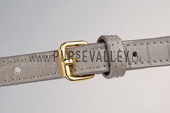 Saint Laurent High School Medium Crocodile Leather Bag Grey