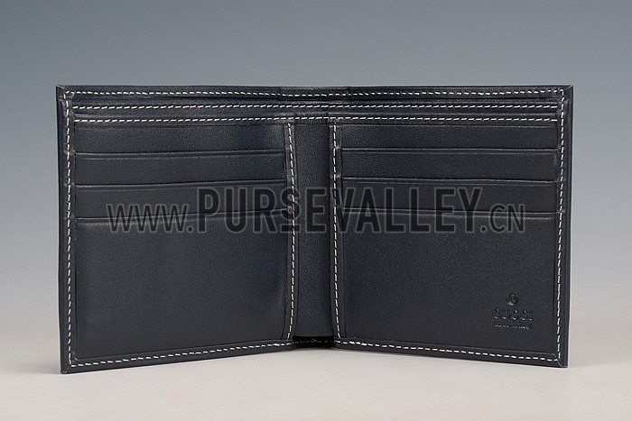 Gucci Supreme Web Bi-Fold Wallet Blue