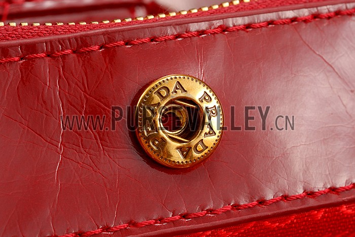 Prada Classic Patent Leather Satchel Red