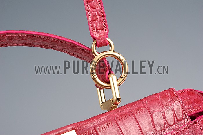 Fendi Small Peekaboo Fuchsia Leather Bag 608300