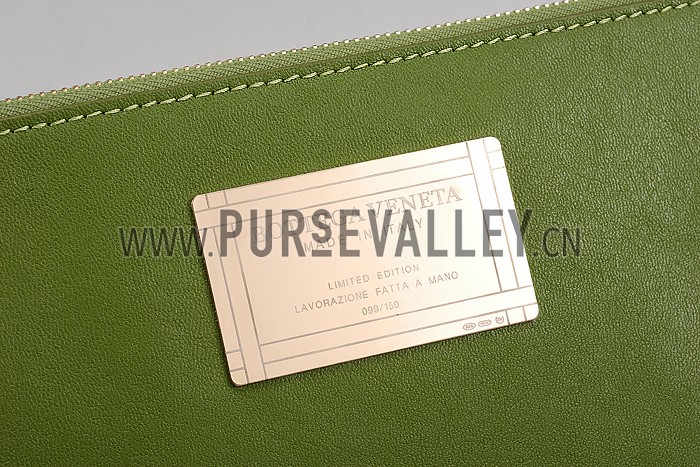 Bottega Veneta Woven Ostrich Large Tote Green