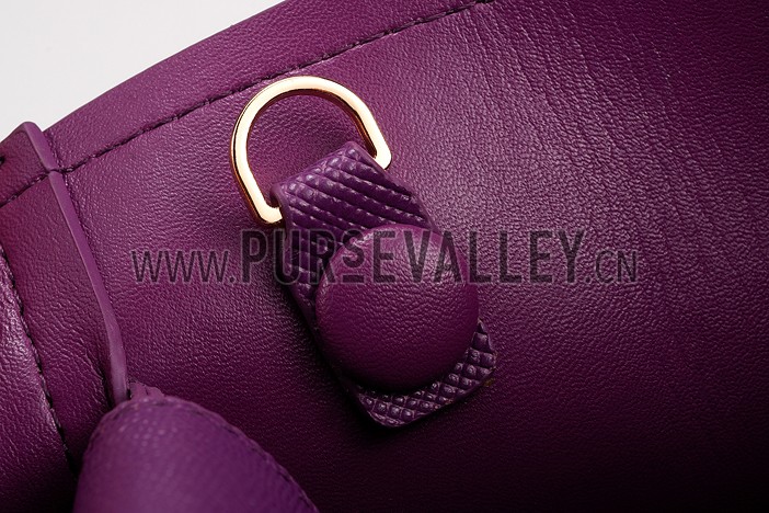 Prada Saffiano Double Tote Purple