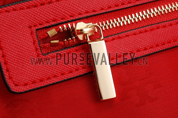 Tory Burch Robinson Double Zip Red Tote