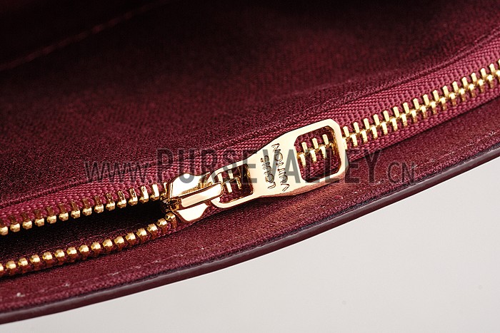 Louis Vuitton Chain Louise Patent Leather Dark Red