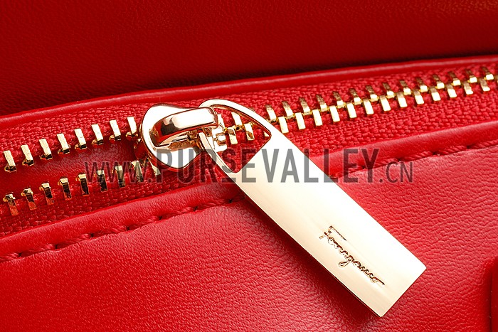 Salvatore Ferragamo Sofia Mini Leather Tote Red