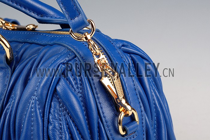 Miu Miu Matelasse Top Handle Large Blue