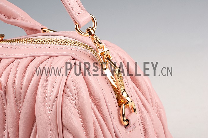 Miu Miu Matelasse Top Handle Large Light Pink