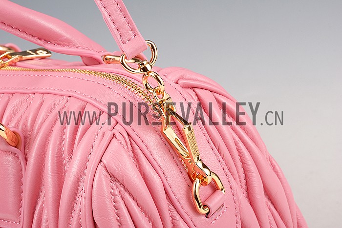 Miu Miu Matelasse Top Handle Large Pink