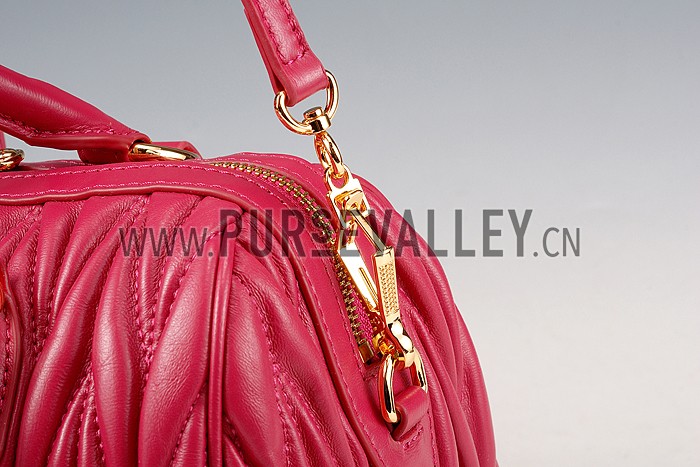 Miu Miu Matelasse Top Handle Large Rose Pink