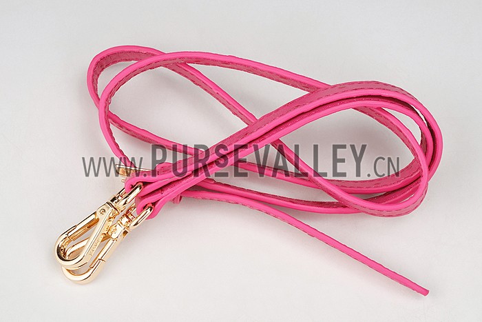 Prada Double Tote Ostrich Leather Bag Fuchsia