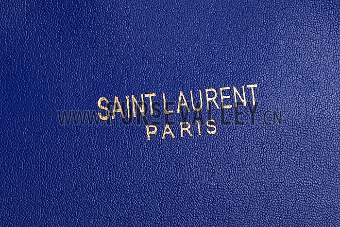 Saint Laurent Medium Fringed Leather Satchel Blue