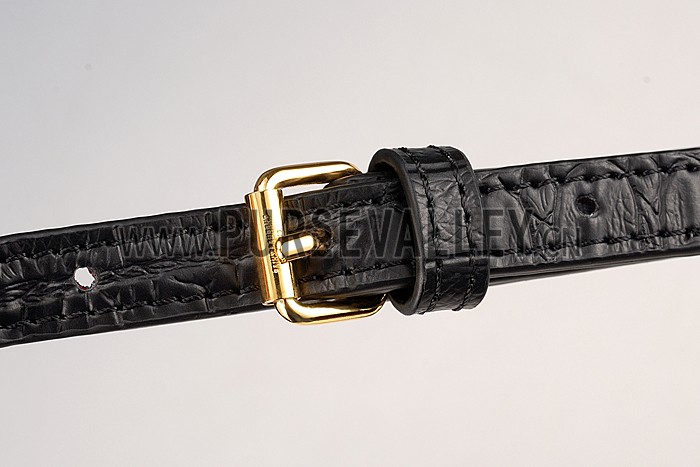 Saint Laurent High School Medium Crocodile Leather Bag Black