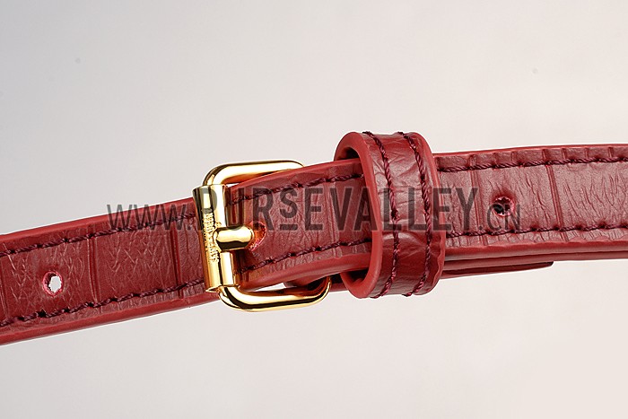 Saint Laurent High School Medium Crocodile Leather Bag Dark Red