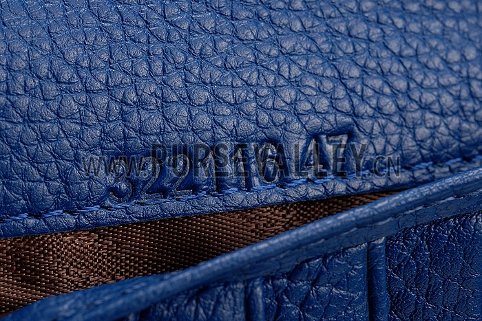 Gucci Long Wallet Blue Leather