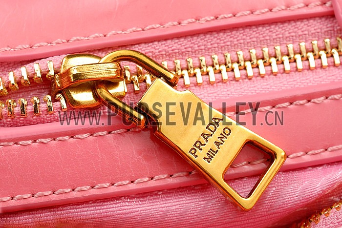Prada Classic Patent Leather Satchel Pink