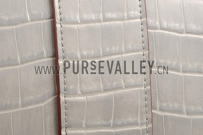 Hermes Medor Crocodile Leather Grey Clutch 18926679