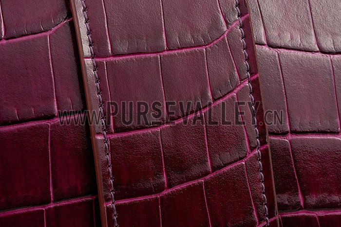 Hermes Medor Crocodile Leather Plum Clutch 18926682