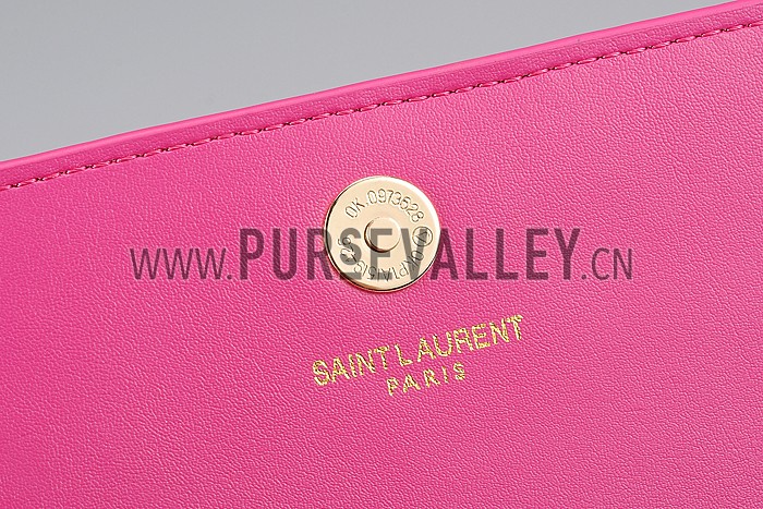 Saint Laurent Classic Monogram Clutch Fuchsia 608325