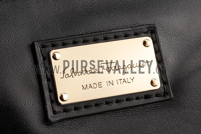 Salvatore Ferragamo Sofia Mini Leather Tote Black