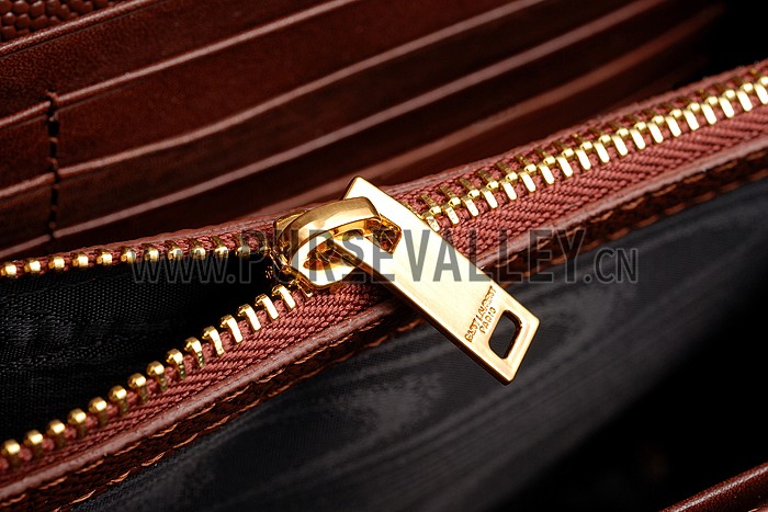 Saint Laurent Classic Monogramme Chain Wallet Brown