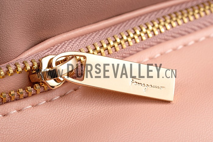 Salvatore Ferragamo Sofia Mini Leather Tote Beige