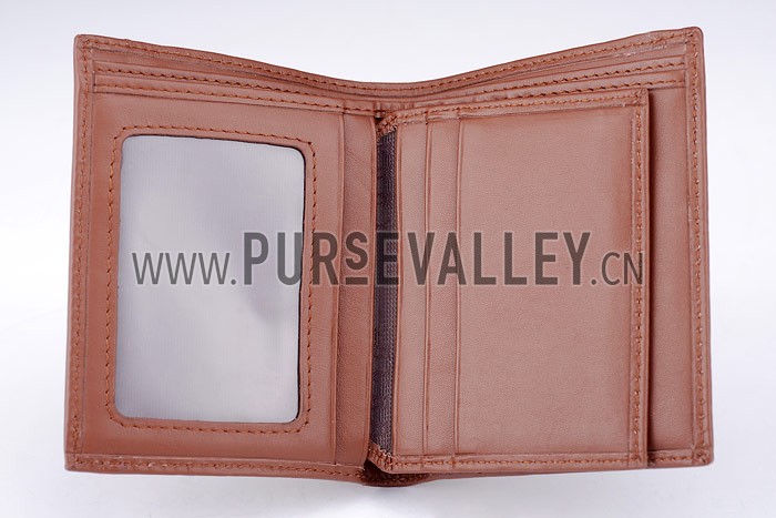 Burberry Haymarket Check Folding 6 Cards Wallet Brown