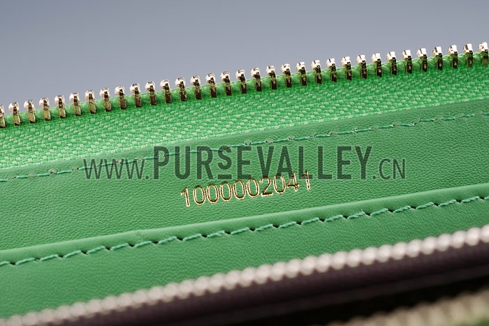 Burberry Nova Check Zip Around Wallet Green Trim