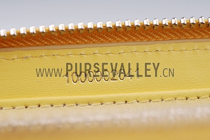 Burberry Nova Check Zip Around Wallet Yellow Trim