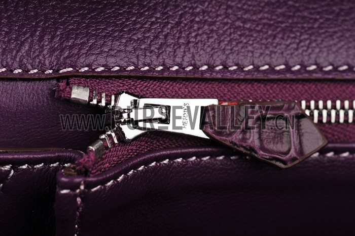 Hermes Birkin Bag Croc Purple