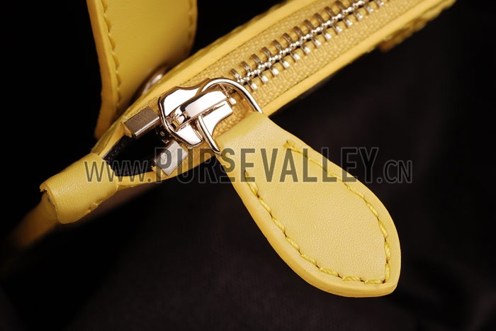 Burberry Haymarket Small Tote Yellow Trim