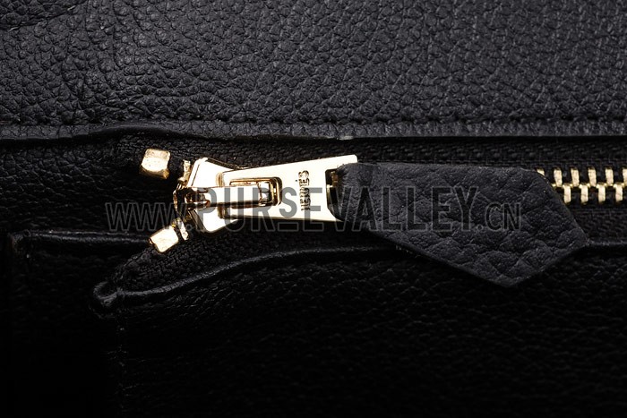 Hermes Birkin Horse Embossed Gold Hardware Tote Black