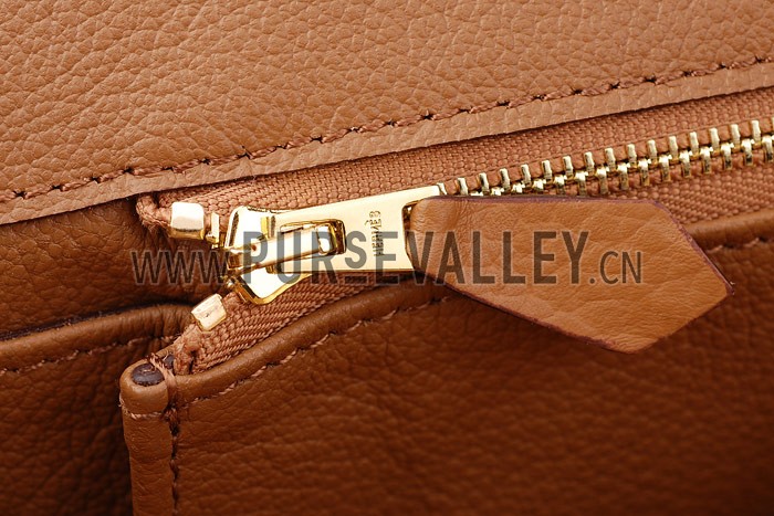 Hermes Birkin Horse Embossed Gold Hardware Tote Tan