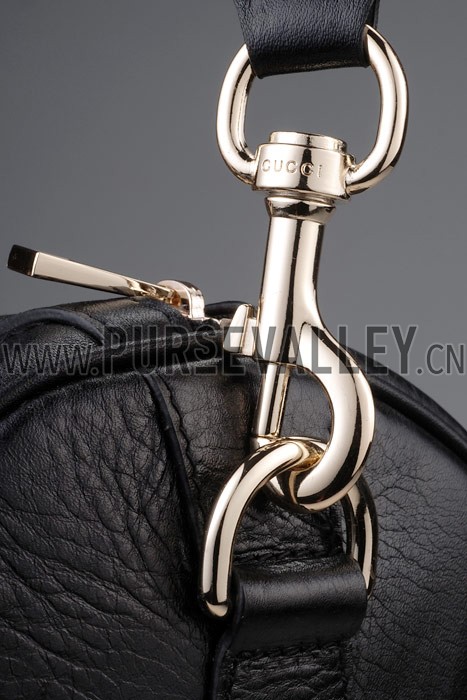Gucci Vintage Web Medium Boston Black Bag
