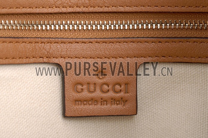 Gucci Duilio Brogue Tan Leather Tote