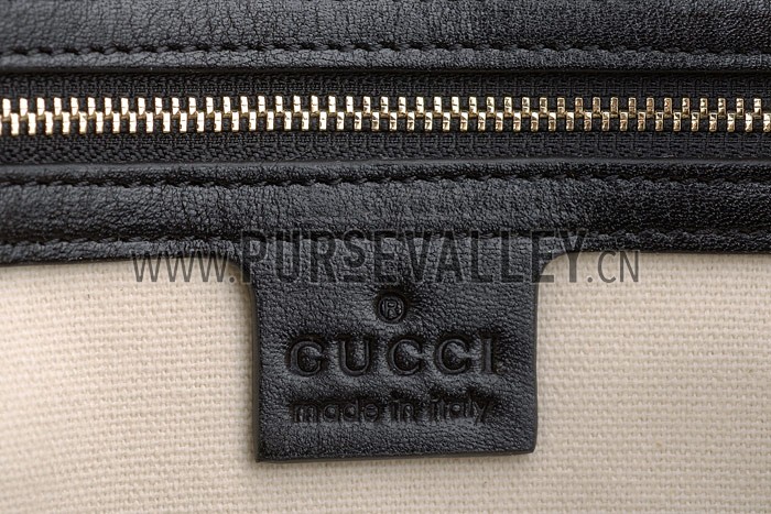 Gucci Duilio Brogue Boston Black Leather Bag