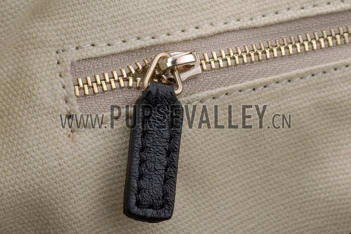 Gucci Canvas Medium Flap Messenger Bag Black Trim