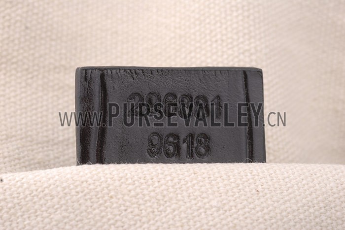 Gucci Ribot Horse Head Black Croc Leather Flap Bag