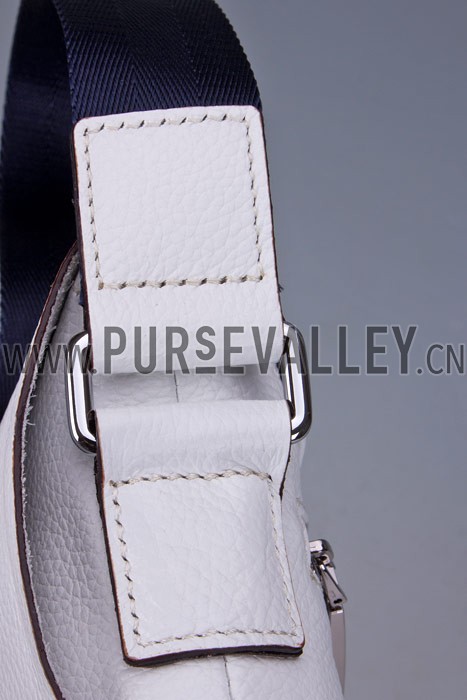 Gucci Web White Leather Small Messenger Bag