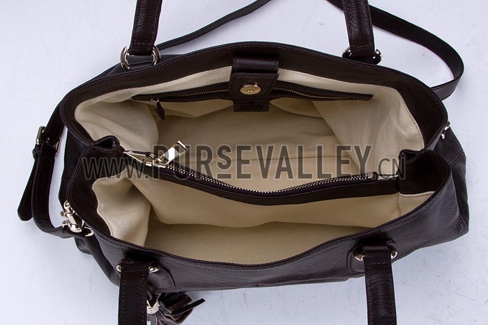 Gucci Soho Dark Brown Leather Working Tote