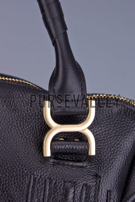 Chloe Marcie Large Leather Tote Black