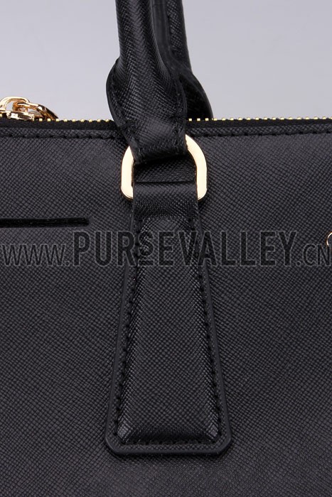 Prada Medium Saffiano Lux Top Handle Black