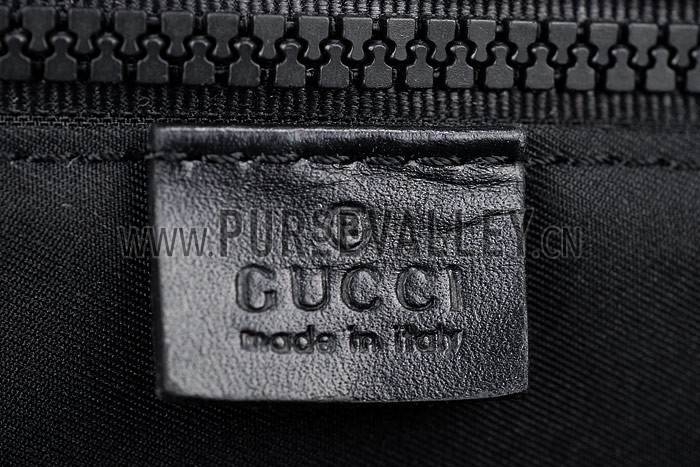 Gucci Canvas Shoulder Bag Black with Web Detail