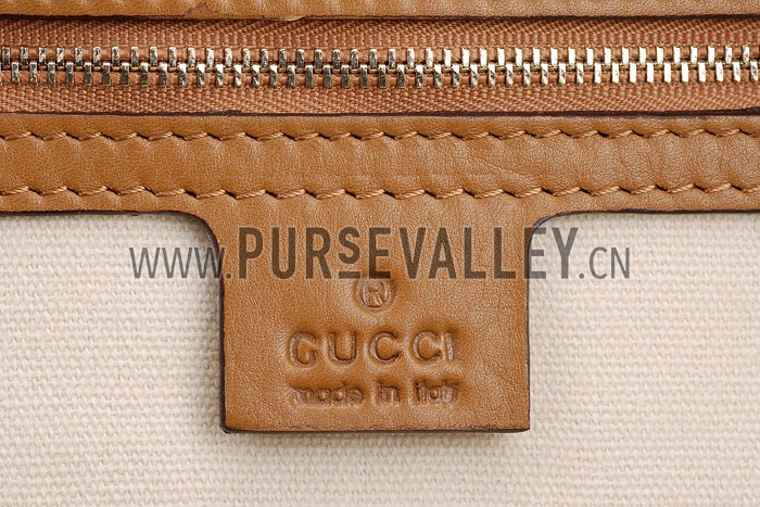 Gucci Soho Tote with Embossed Interlocking G Dark Tan
