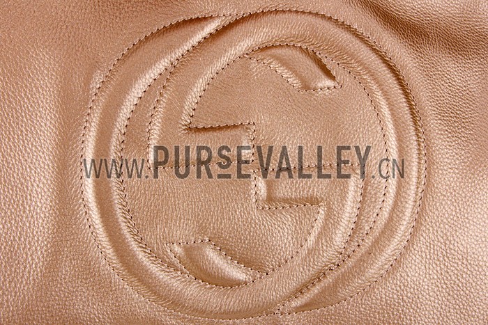 Gucci Large Soho Leather Shoulder Bag with Chain Straps Antique Gold