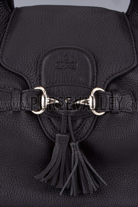 Gucci Emily Black Leather Hobo