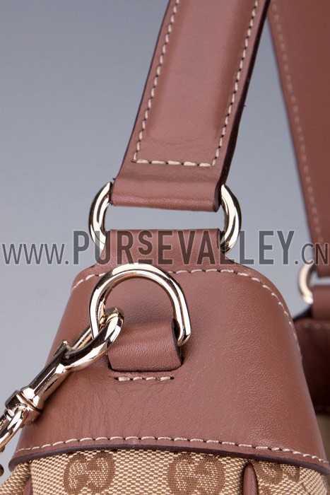 Gucci Emily GG Canvas Light Plum Leather Trim Hobo