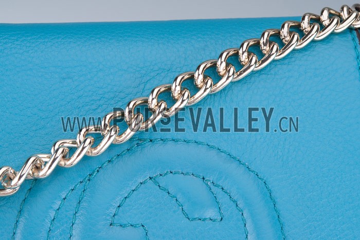 Gucci Soho Mini Shoulder Strap Bag Light Blue