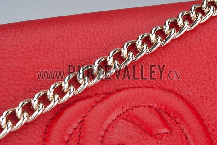 Gucci Soho Mini Shoulder Strap Bag Red