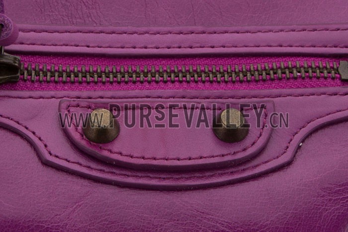 Balenciaga Giant Gold Envelope Wallet with Strap Purple