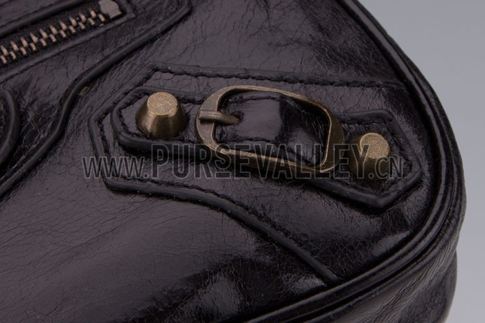 Balenciaga Giant Gold Hip Purse Black